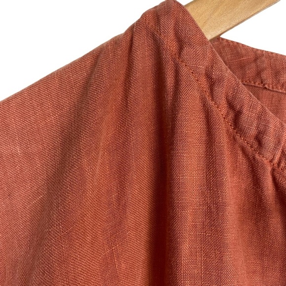 Linen Garmentory Garment Farmer Shift Dress Medium Large Lagenlook Rust Neutral - Picture 10 of 13
